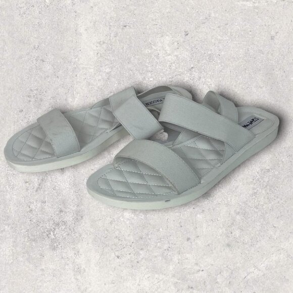 Steve Madden Rafa Sandals White Size 9.5 Nordstrom Slip On Elastic Strap Shoes - Picture 5 of 8